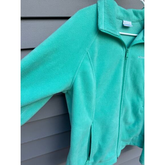 Columbia XL Full Zip Collared Fleece Jacket with Pockets - Sea Foam Green - Picture 12 of 12